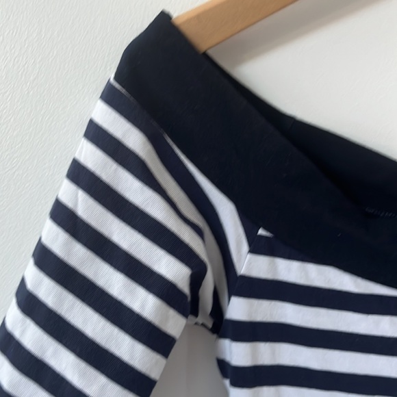 Off the shoulder cotton stripe dress - Picture 2 of 3